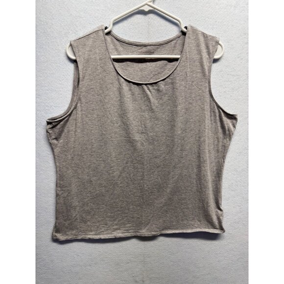 Coldwater Creek Gray Sleeveless Tank Top XL Supima Cotton Blend - Picture 1 of 6